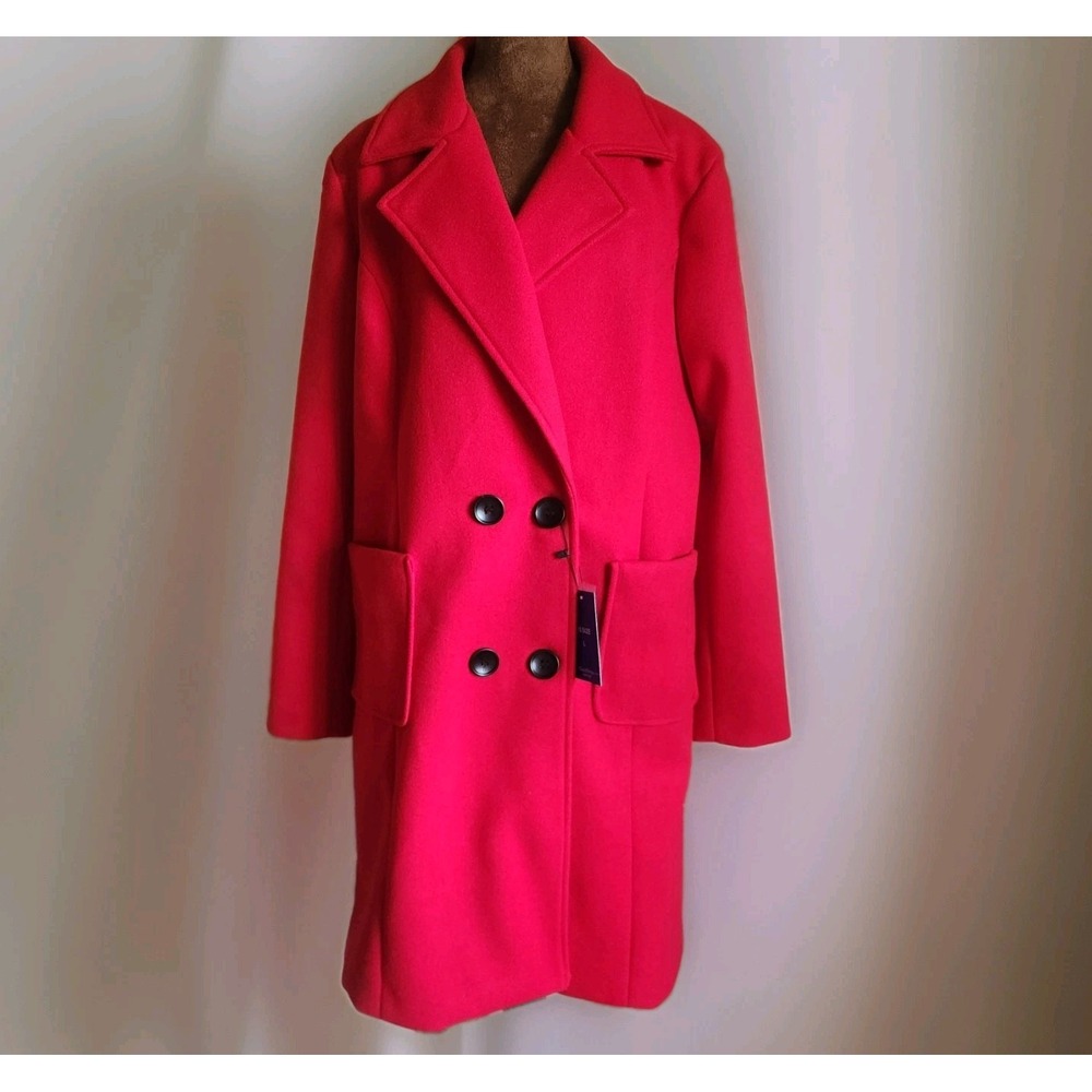 Women's Double-Breasted Pink Coat
